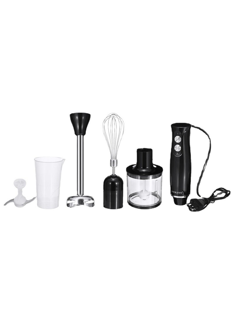 Immersion Hand Blender with Two Speed Adjustable 500 Watt 4-in-1 Titanium Steel Blades Ergonomic handle with Chopper, Whisk, 500ml Mixing Beaker, Detachable Electric Stick Blender Set