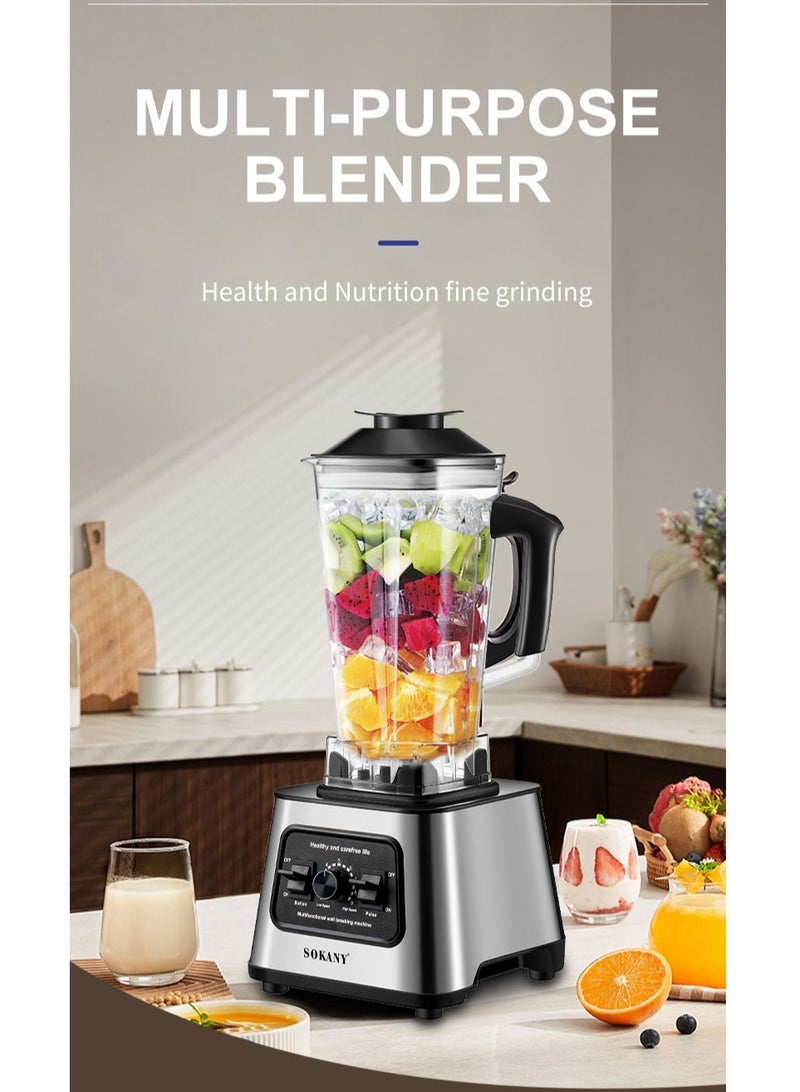 Juicer Blender, 2.5 Litre, 6000W Multi-Function High Speed Blender Ice Crusher with Mixer Grinder SK-999 Black