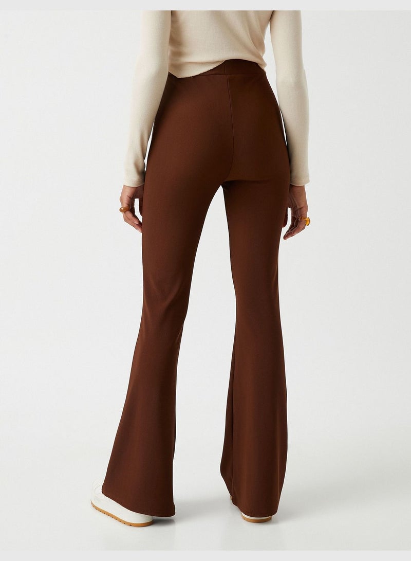 Flare Leg Trousers High Waist