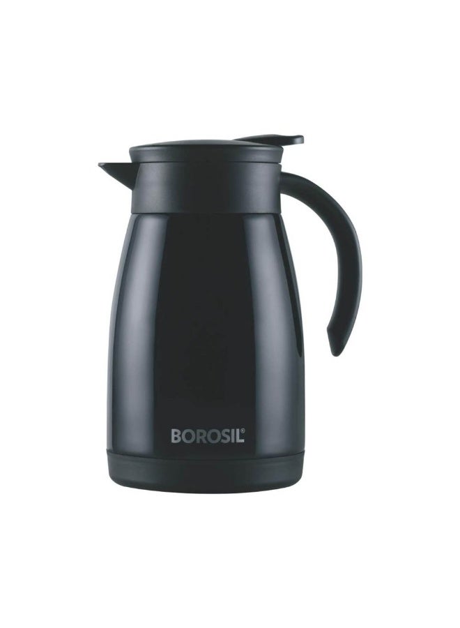 Borosil Vacuum Stainless Steel Teapot - Black - 750 ml