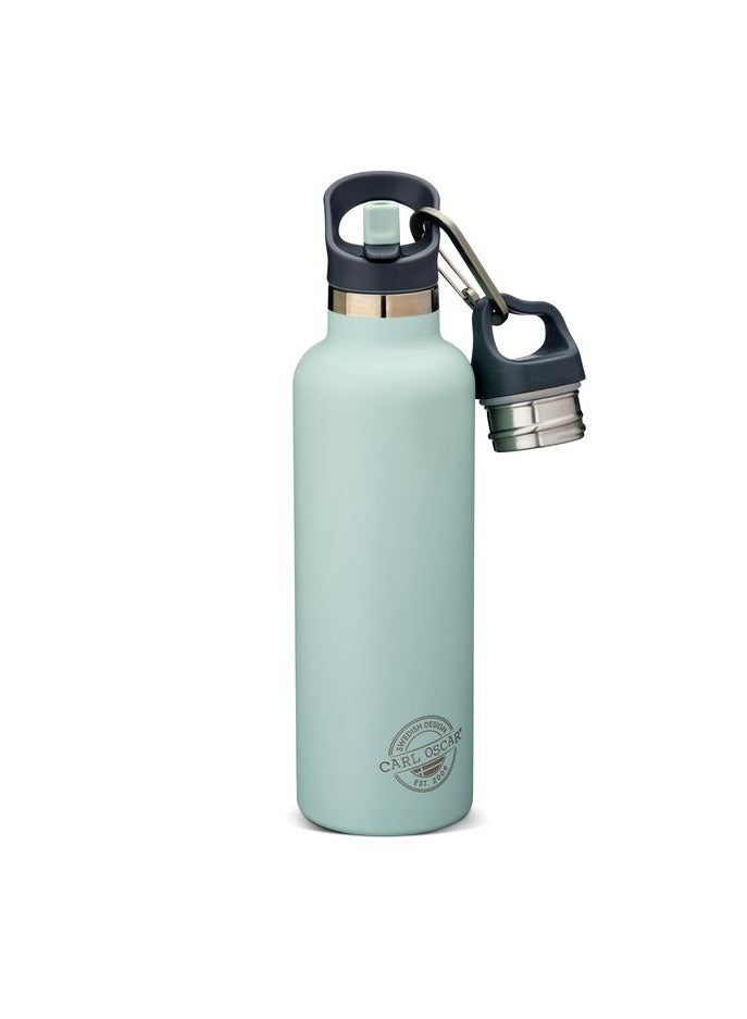 Carl Oscar TEMPflask  Insulated Beverage Flask, Stainless Steel, Leak-Proof Design, Keeps Drinks Hot or Cold, 0.7 L - Green