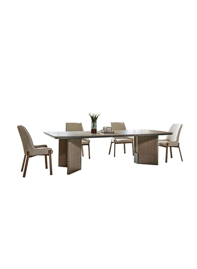 Libra 1 + 8 Dining Set -Dining Table Light Brown / Beige