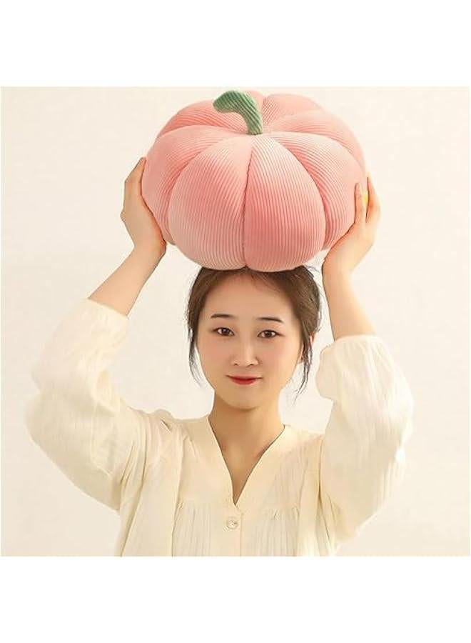 3D Pumpkin Throw Pillow,  Pumpkin Pillow Plush Pumpkin Stuffed Toy Sofa Cushion Pumpkin Decorative Pillow for Home Decor Party Favors (Pink)