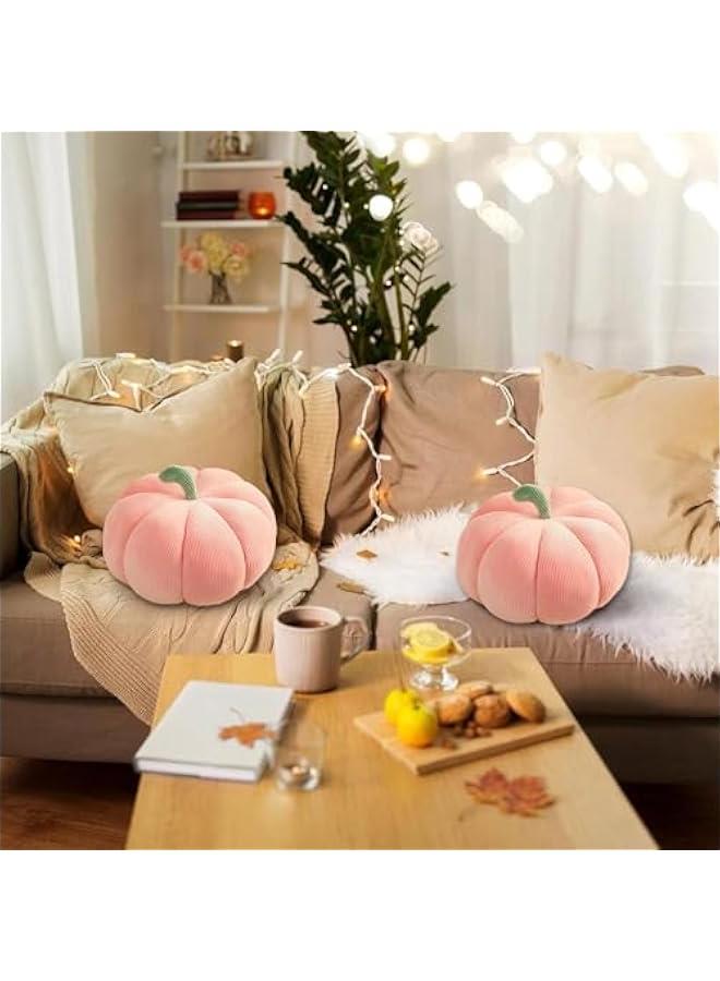 3D Pumpkin Throw Pillow,  Pumpkin Pillow Plush Pumpkin Stuffed Toy Sofa Cushion Pumpkin Decorative Pillow for Home Decor Party Favors (Pink)