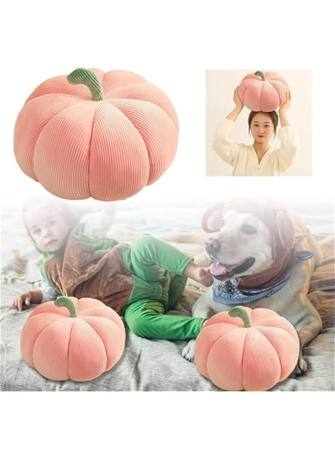 3D Pumpkin Throw Pillow,  Pumpkin Pillow Plush Pumpkin Stuffed Toy Sofa Cushion Pumpkin Decorative Pillow for Home Decor Party Favors (Pink)