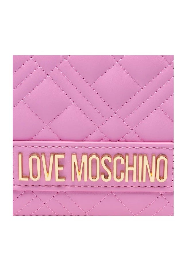 Elegant Pink Leather Crossbody Bag – LOVE MOSCHINO Smart Daily with Gold Accents for Women