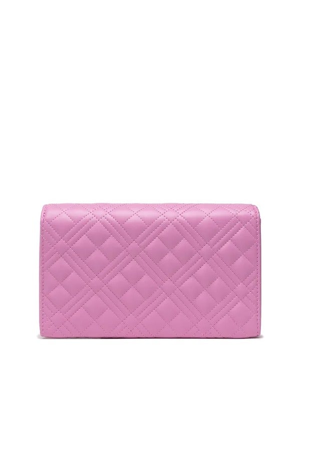 Elegant Pink Leather Crossbody Bag – LOVE MOSCHINO Smart Daily with Gold Accents for Women