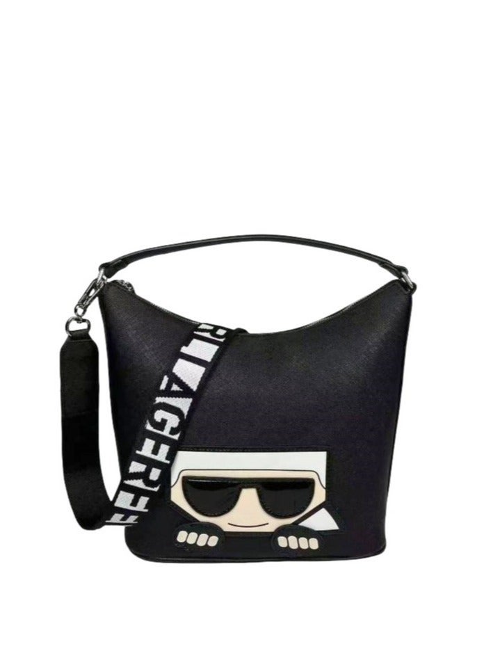 Karl Lagerfeld Paris Maybelle Logo Leather Bucket Bag Crossbody Bag Shoulder Bag