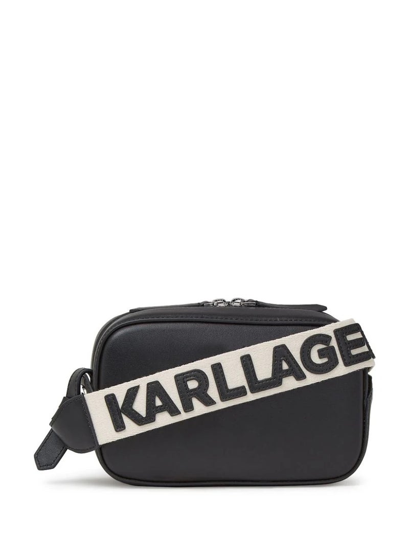 Karl Lagerfeld Paris Circle Crossbody bag fine grain cow leather