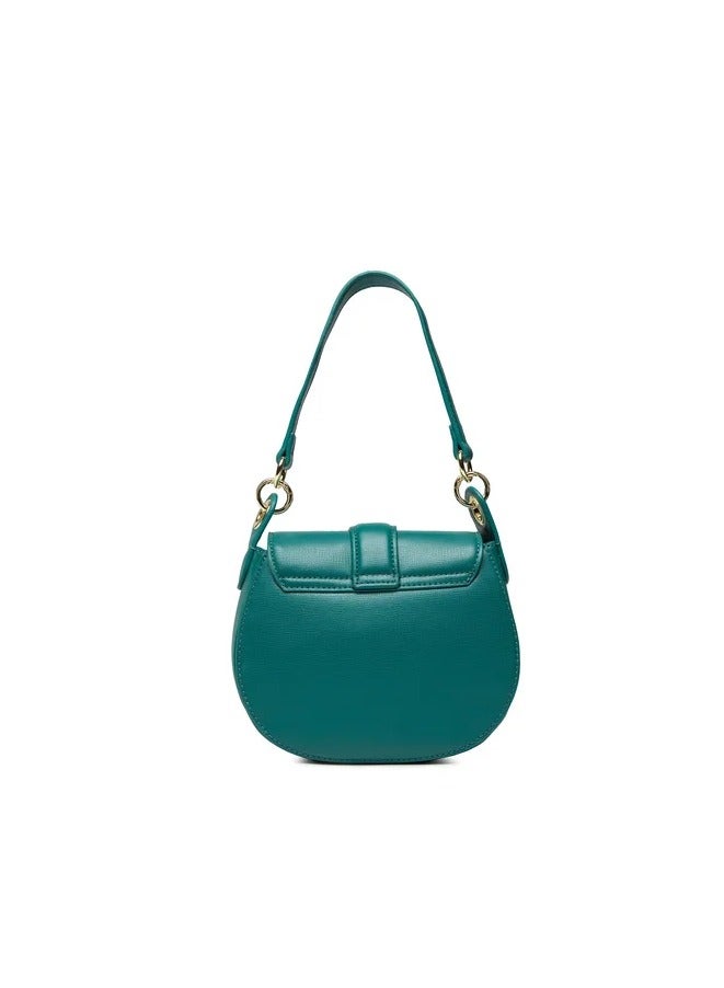 Heart Emblem Leather Shoulder Bag in Green for Women - Bold & Unique