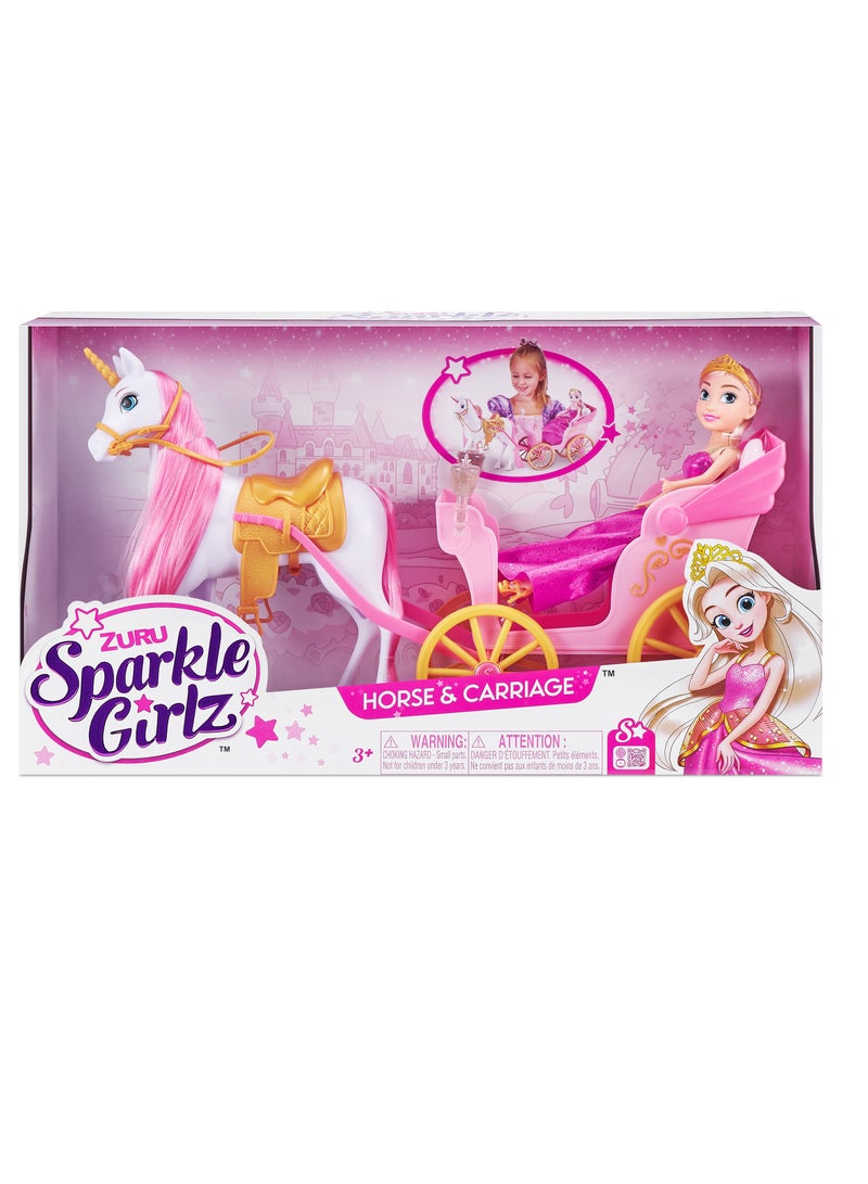 SPARKLE GIRLZ-DOLLS PLAYSET-DOLLS & Carriege -10.5