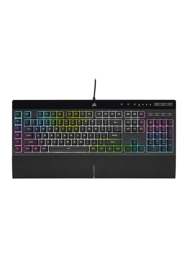 Corsair K55 RGB PRO XT - Dynamic Per-Key RGB Backlighting - Six Macro Keys with Elgato Stream Deck Software Integration - IP42 Dust and Spill-Resistant - Detachable Palm Rest - Media and Volume Keys