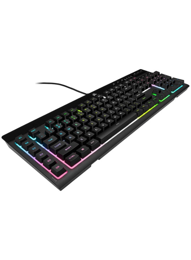 Corsair K55 RGB PRO XT - Dynamic Per-Key RGB Backlighting - Six Macro Keys with Elgato Stream Deck Software Integration - IP42 Dust and Spill-Resistant - Detachable Palm Rest - Media and Volume Keys