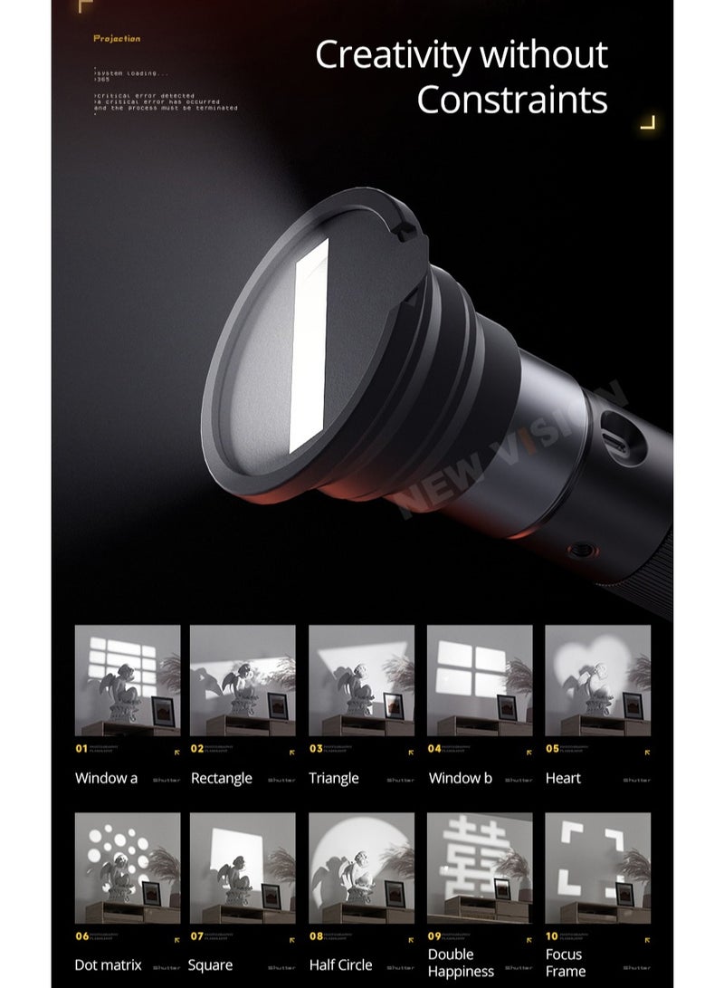 SIDANDE Videography Flashlight Zoomable Photography Fill Light Ambience Light with 1/4'' Thread for Camera Stand Cage