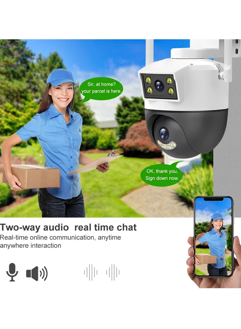 4MP Wifi Camera Dual Screen Dual Lens PTZ Security CCTV Video Surveillance Camera Motion Detect AI Tracking