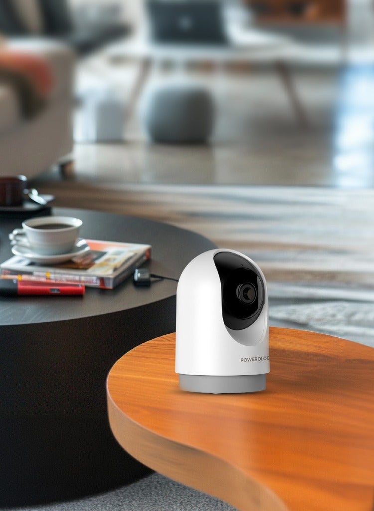 Indoor PTZ Smart Camera, 3 Mega Pixels with Resolution (2304 x 1296) Powerology PTZCAMWH - White