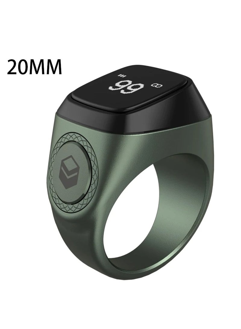 Digital Counter Tasbeeh SMART Zikr Ring 20mm Green