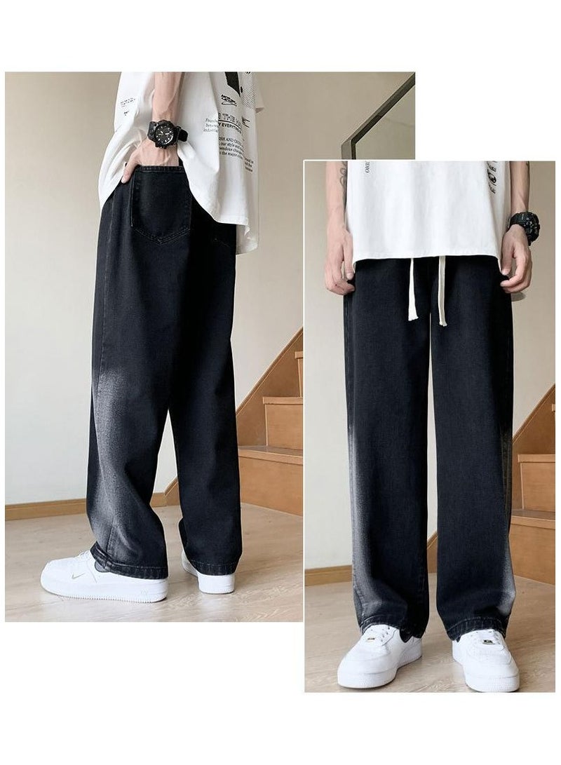 Fashionable Men's Loose Straight Leg Jeans, Wide Leg Casual Pants