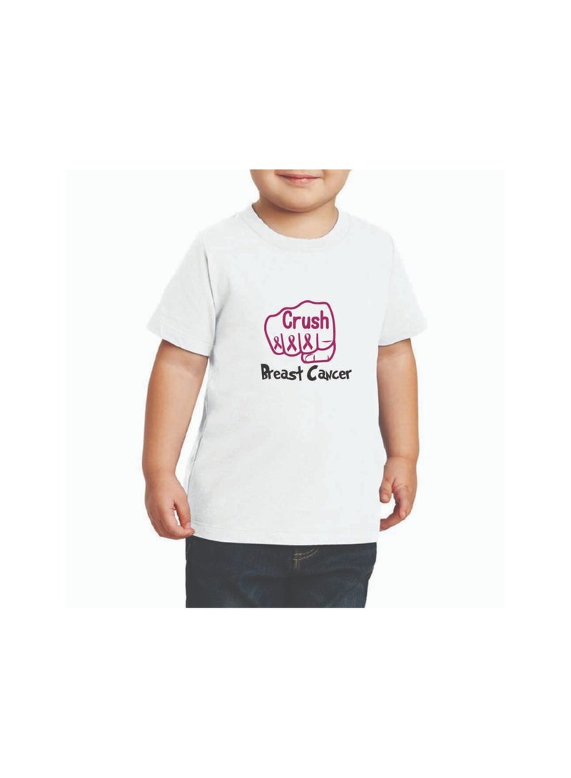 PinkCancer Awareness Kids T-Shirts for Boys – Support and Inspire with Pink Ribbon Design – Round Neck Short Sleeve Soft Cotton T-Shirt