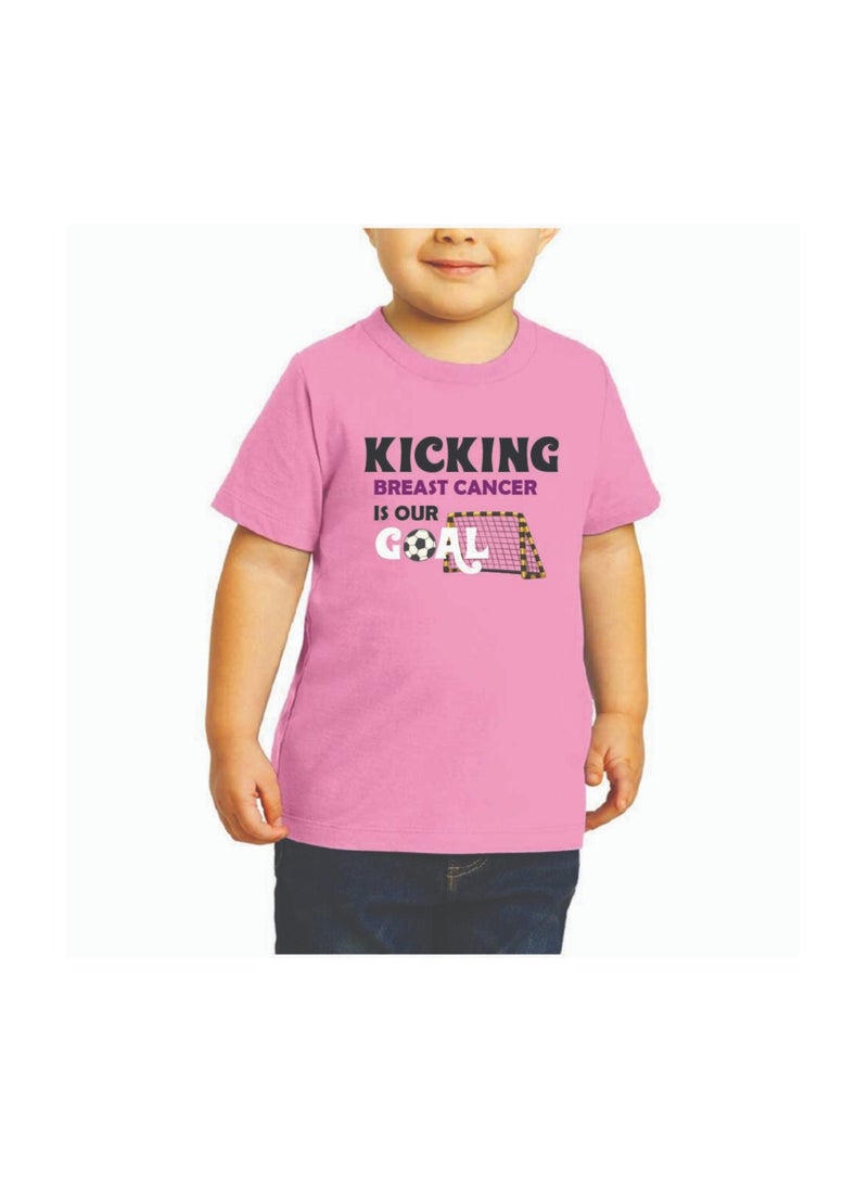 PinkCancer Awareness Kids T-Shirts for Boys – Support and Inspire with Pink Ribbon Design – Round Neck Short Sleeve Soft Cotton T-Shirt