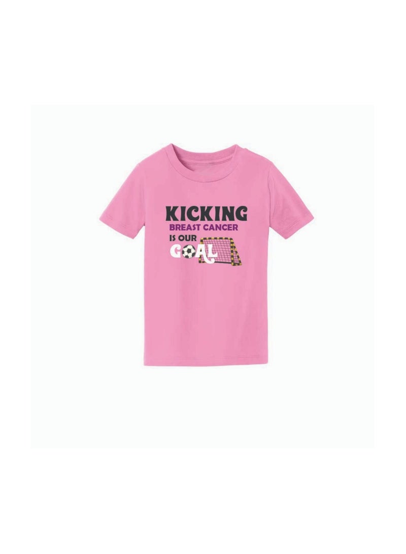 PinkCancer Awareness Kids T-Shirts for Boys – Support and Inspire with Pink Ribbon Design – Round Neck Short Sleeve Soft Cotton T-Shirt