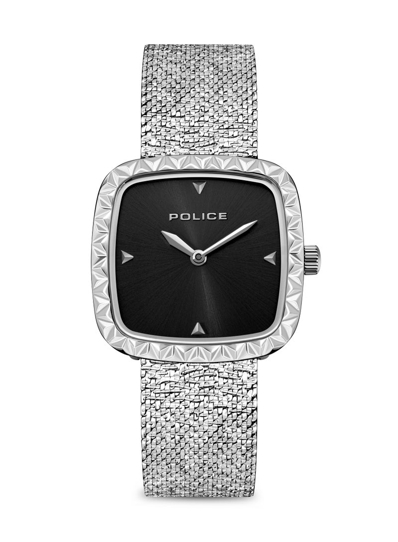 Women's Mea-L01 Black Dial With Stainless Steel Bracelet Analog Watch