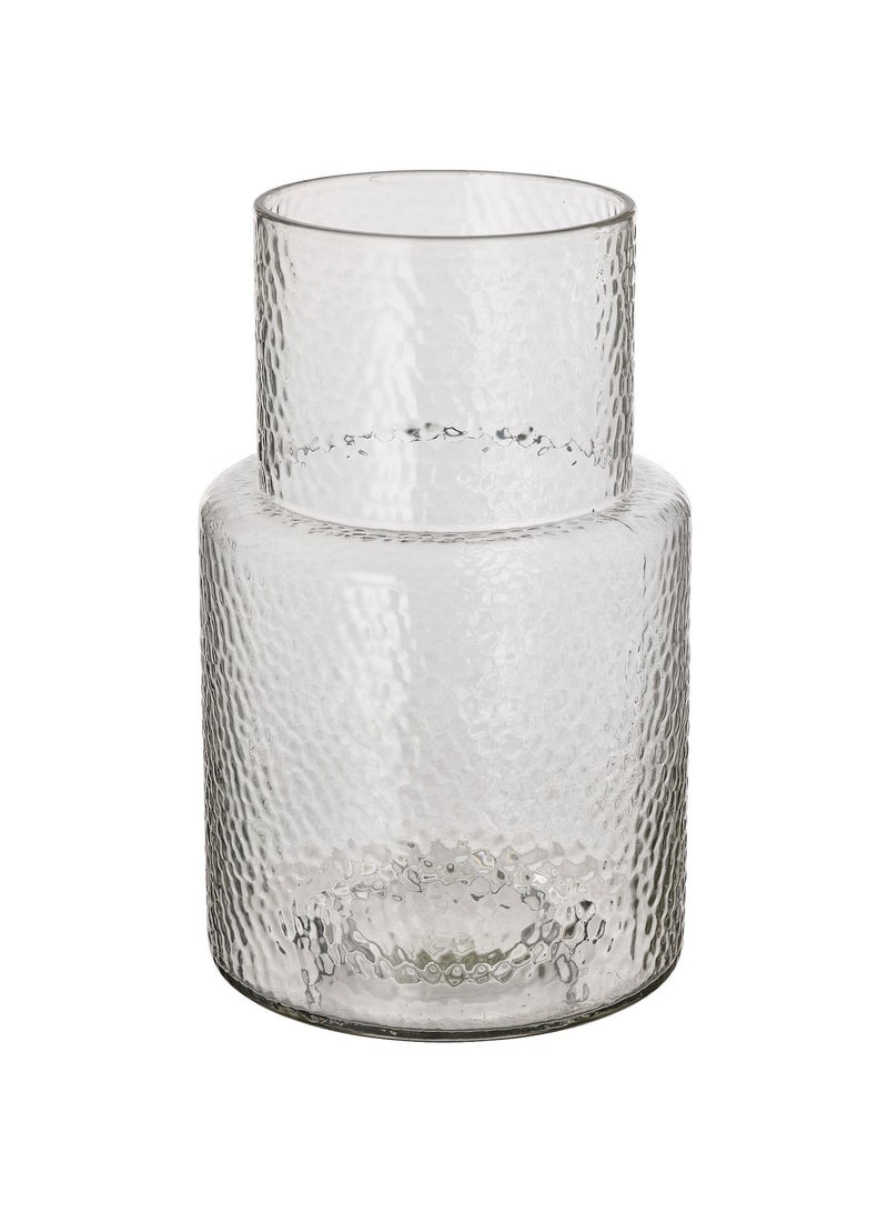 Vase Clear Glass Patterned 26 Cm