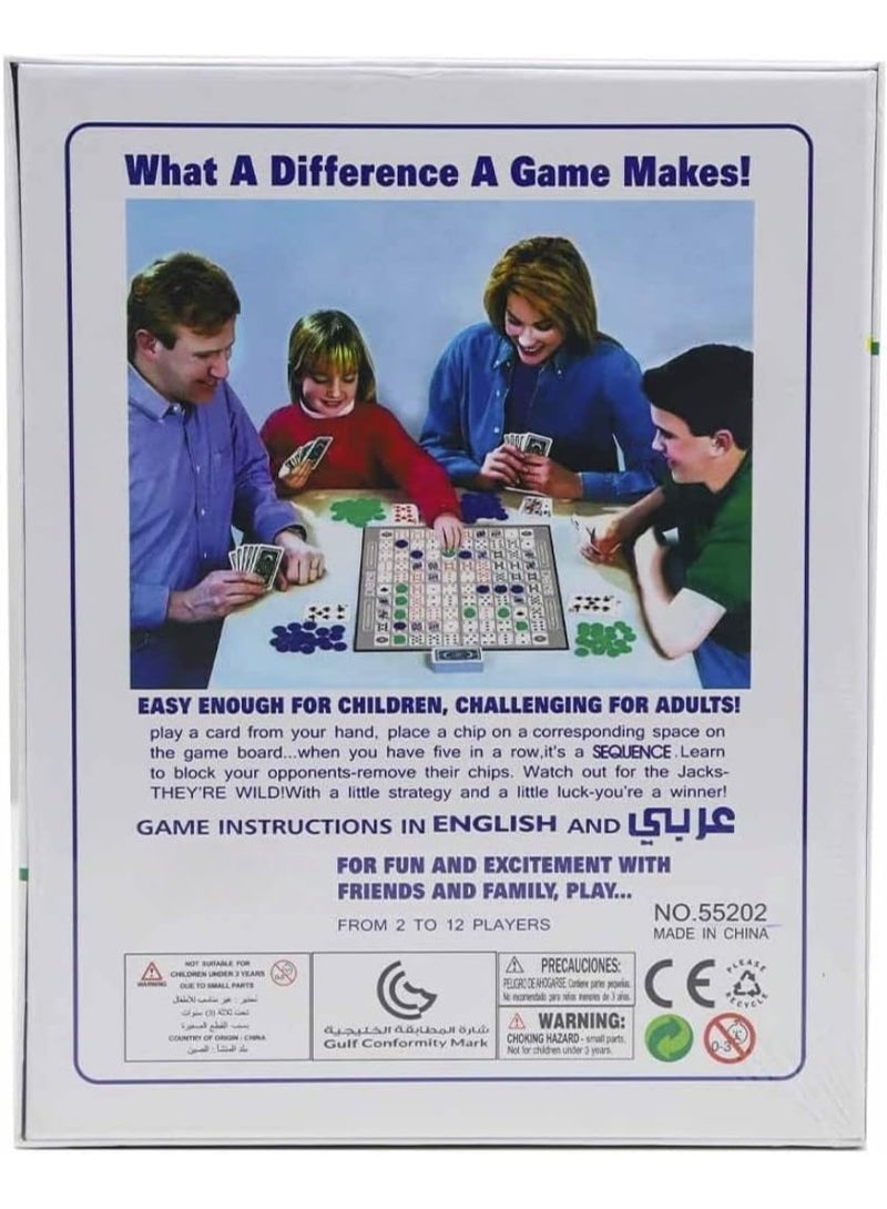 Board GAME Multi Color Board Game for Family.8021 Multi Player Board GAME - Sequence - Multi Color Board Game for Family