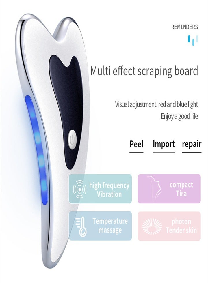 Electric Gua Sha Face and Neck Massager with 4 modes for face lifting, anti-aging and wrinkles, lymphatic unblocking, facial contour tightening, double chin elimination