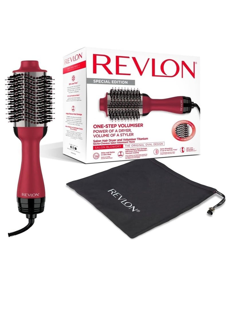 Revlon RVDR5279ARB One Step Hair Dryer & Volumizer, 2 heat setting plus cool setting - Titanium Coating