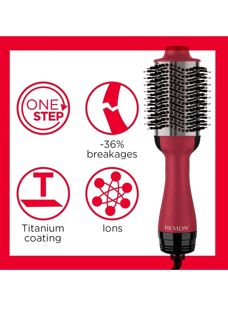 Revlon RVDR5279ARB One Step Hair Dryer & Volumizer, 2 heat setting plus cool setting - Titanium Coating