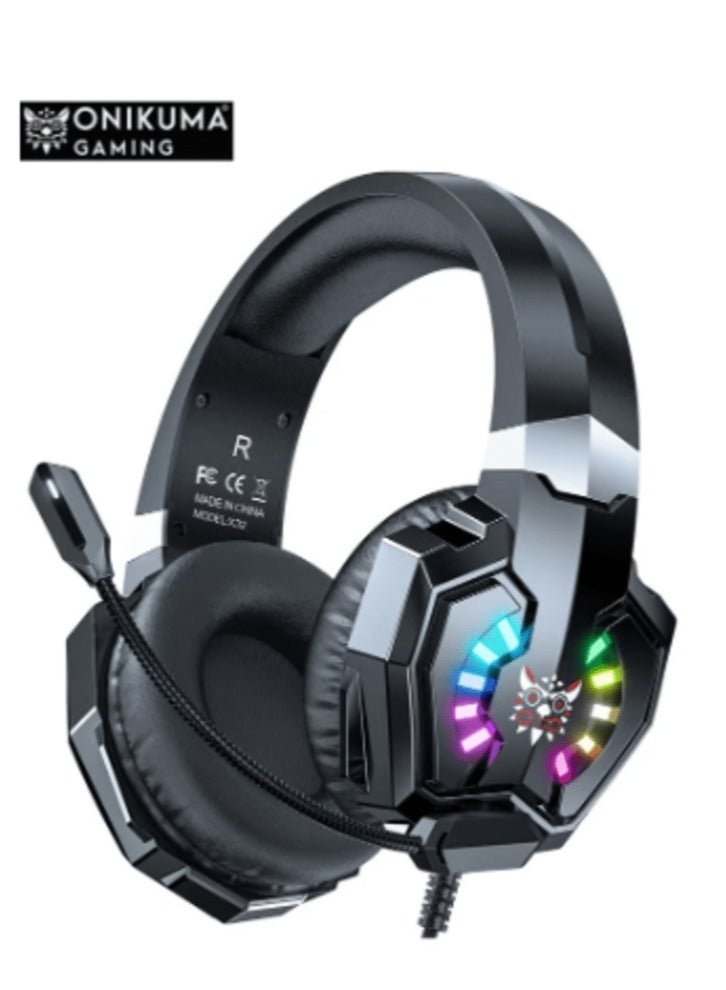 X32 Gaming Headset Wired Over-Ear Gaming Headphones with Mic & RGB Light for PS4/PS5/XOne/XSeries/NSwitch/PC