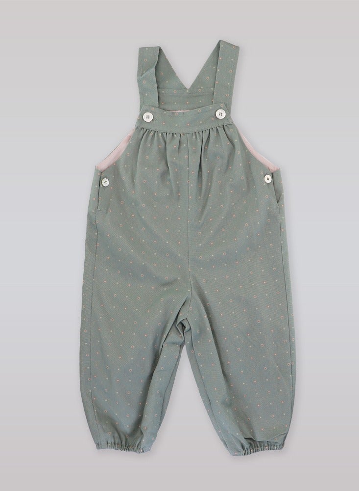 La Stupenderia LS Dungarees Dress/ Ash Green