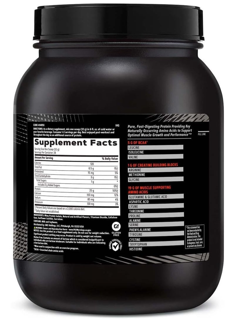 GNC AMP Pure Isolate | Fuels Athletic Strength, Performance and Muscle Growth | Fast Absorbing | 25g Whey Protein Iso with 5g BCAA | Vanilla Custard | 28 Servings