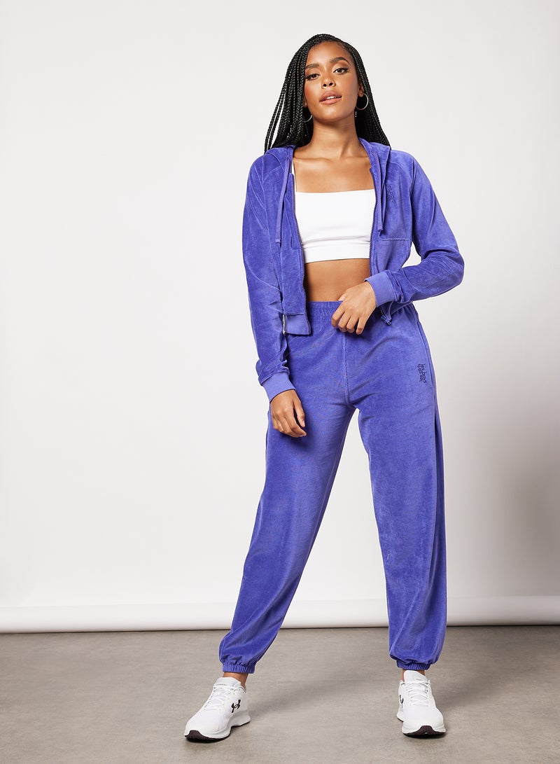 Velour Loose Fit Sweatpants Blue