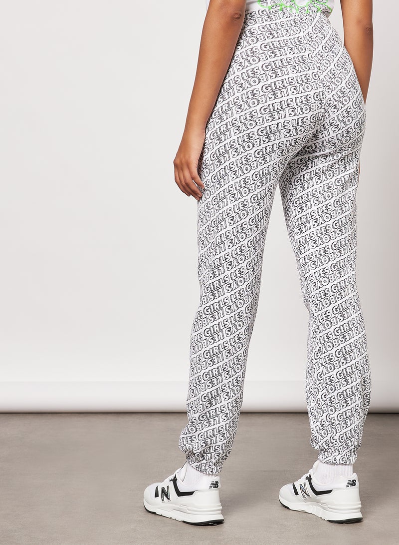 All-Over Print Joggers White