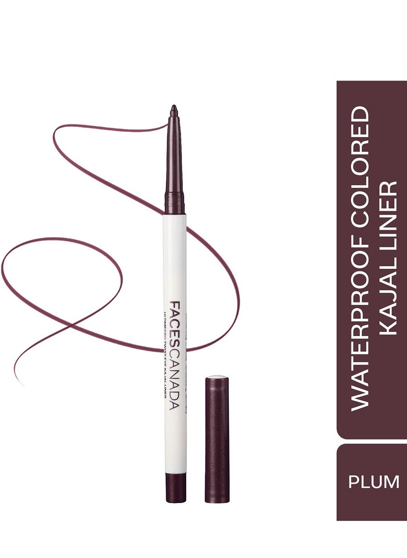 Eye Kajal Liner stick Plum 0.35G High Impact Intense Color In 1 Stroke 24Hr Long Stay Matte Finish Soft Texture Waterproof and Smudgeproof Made With Carnauba Wax