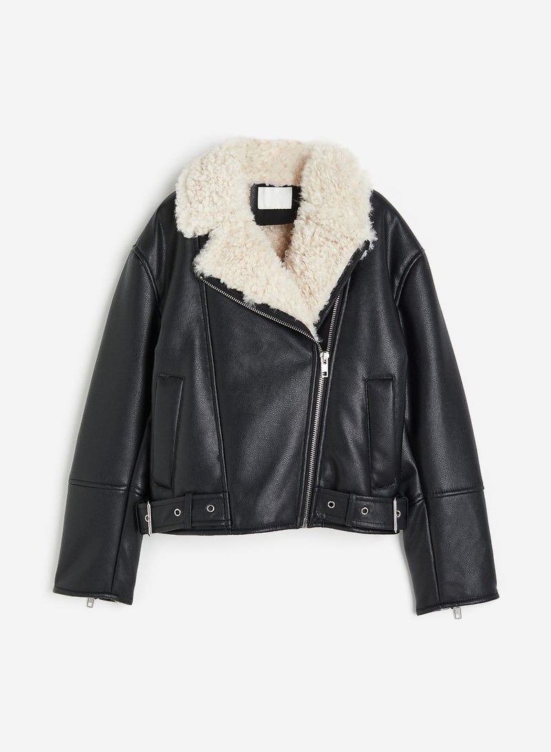 Zip Detail Fur Detail Jacket