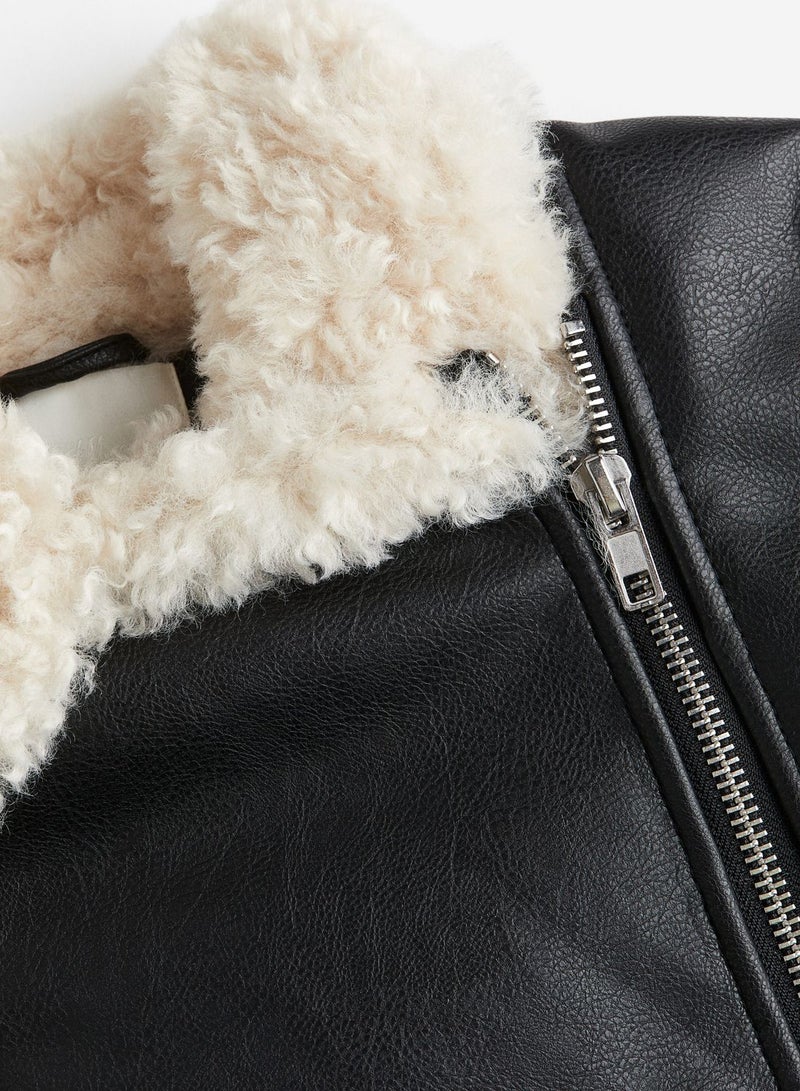 Zip Detail Fur Detail Jacket