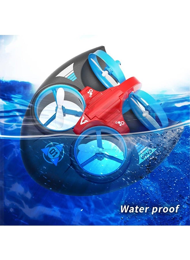 3 in 1 Water Land and Air RC Boat Toys for Boys, 2.4 GHz High Speed Remote Control Boat, Kids Drone 360° Spin and Flip, RC-Hovercrafts Pool Toys for Kids Toys for 8-12 Years Old Boys