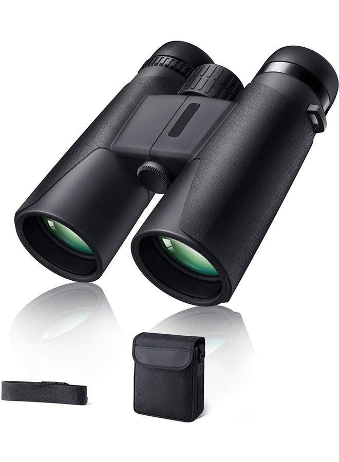 Binoculars for Adults 10x42 BAK-4 Roof Prism FMC Lens, HD Compact Durable Binoculars for Birdwatching Hunting Hiking and Traveling with Carrying Bag and Strap