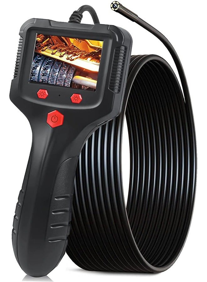 Borescope Endoscope Inspection Camera,Handheld IP67 Waterproof Sewer Endoscope Camera - IPS HD Screen Borescope Portable Snake Camera with 5m Semi-Rigid Cord(2.4