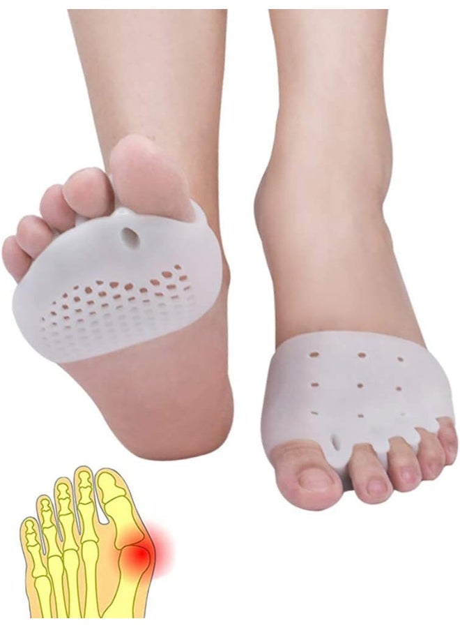 Ball Of Foot Cushions(4Pcs) Metatarsal PadsToe SeparatorToe SpacersBreathable & Soft Gel Foot PadsForefoot Pads For Mortons Neuroma CallusDiabetic FeetBlisters