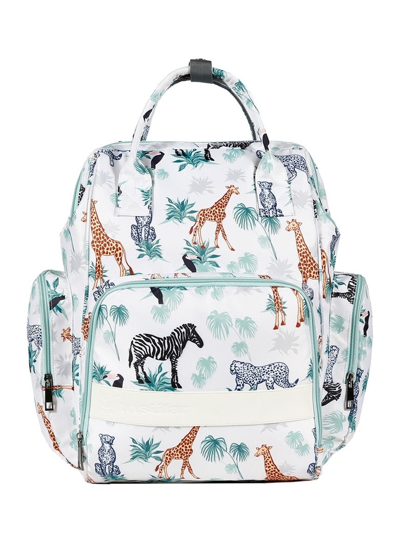 Cartoon printed Mommy bag shoulder large-capacity diapers maternal and infant backpack portable pregnant women bags just yet/African grassland