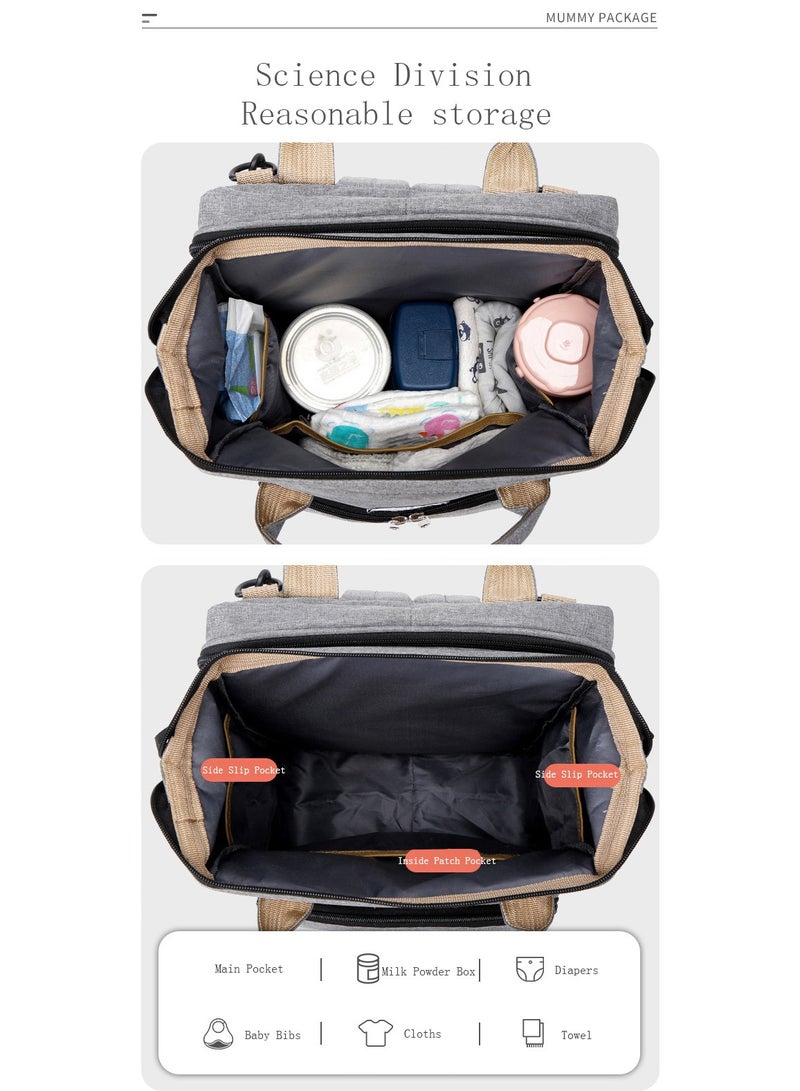 Simple Mommy bag portable folding shoulder bag multifunctional large-capacity crib Mommy bag/black