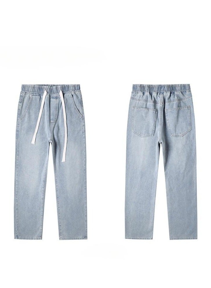 Fashionable Men's Loose Straight Leg Jeans, Wide Leg Casual Pants