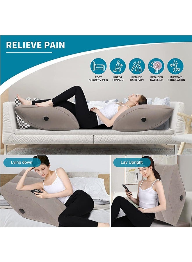 Inflatable Leg Elevation Pillow ,Leg Pillow for Sleeping Wedge Pillow Leg Rest Pillow with Inflatable Bag, Relax Muscle Relieve Pain in Back Legs Knees After Surgery Improve Blood Circulation