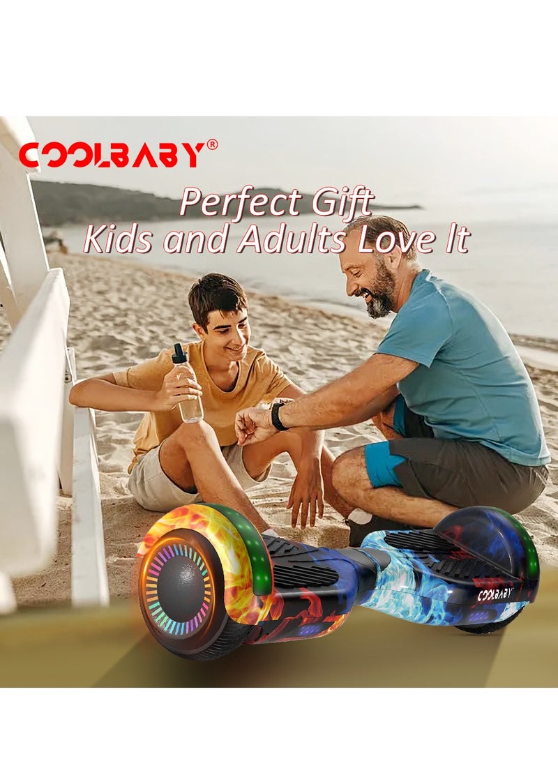 6.5inch Smart Electric Scooter 2 Wheels Self Balancing Scooter Lithium Battery Hoverboard Balance Scooter Bluetooth with Led Lights.