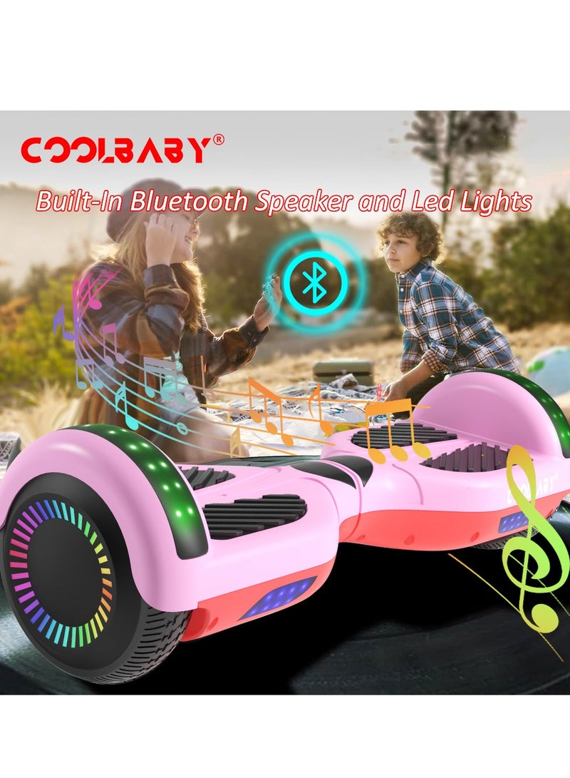 6.5inch Smart Electric Scooter 2 Wheels Self Balancing Scooter Lithium Battery Hoverboard Balance Scooter Bluetooth with Led Lights.