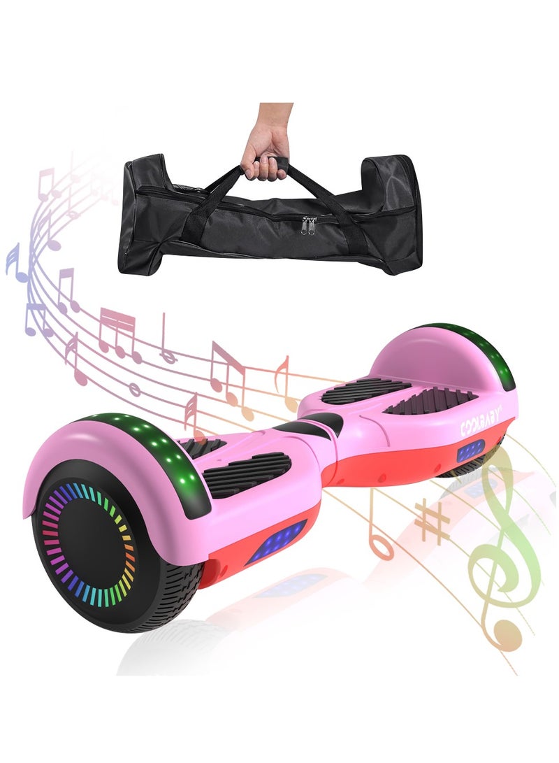 6.5inch Smart Electric Scooter 2 Wheels Self Balancing Scooter Lithium Battery Hoverboard Balance Scooter Bluetooth with Led Lights.